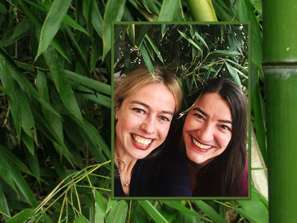 Arianne and me 'hiding' in bamboo (bamboo symbolises strength in Chinese philosophies)