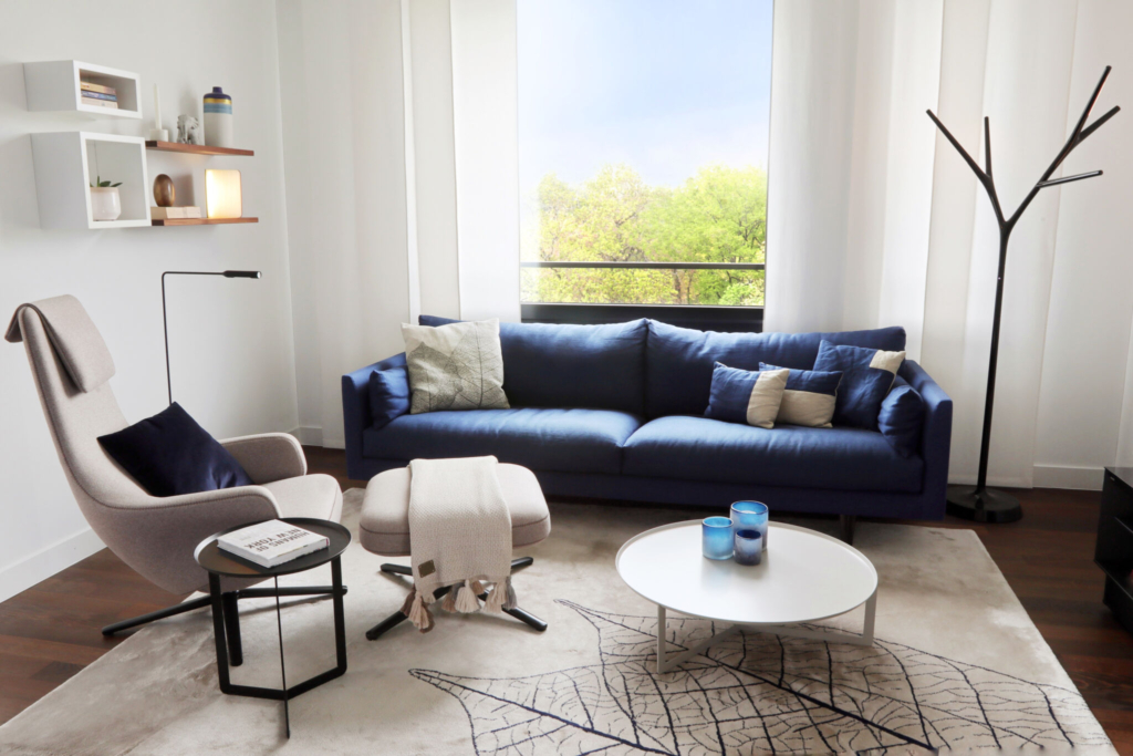 Minimalistic living room design of a bachelor pad 