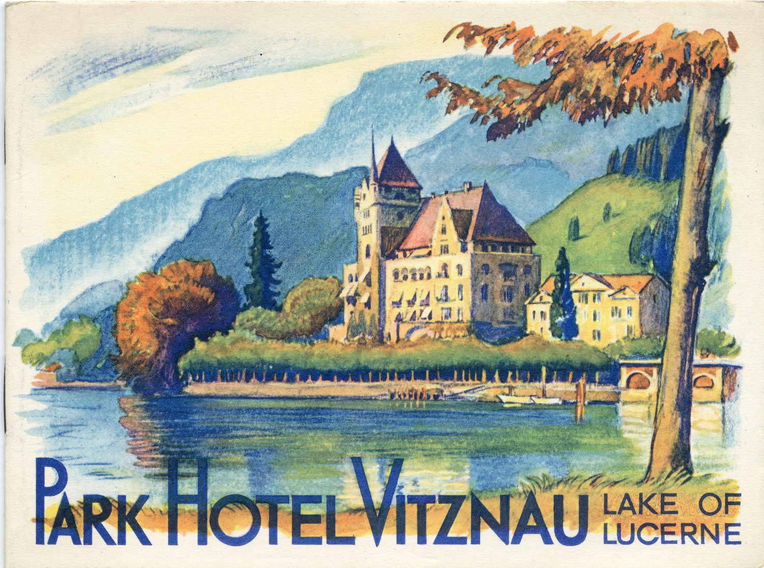 vintage painting of Park Hotel Vitznau