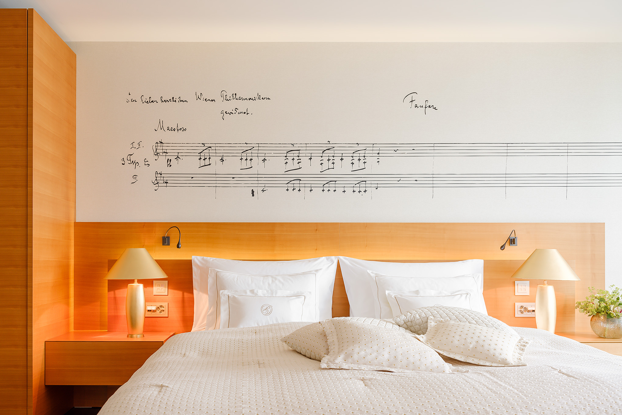 Wiener Philharmoniker Suite at Park Hotel Vitznau featuring musical notes on the wall
